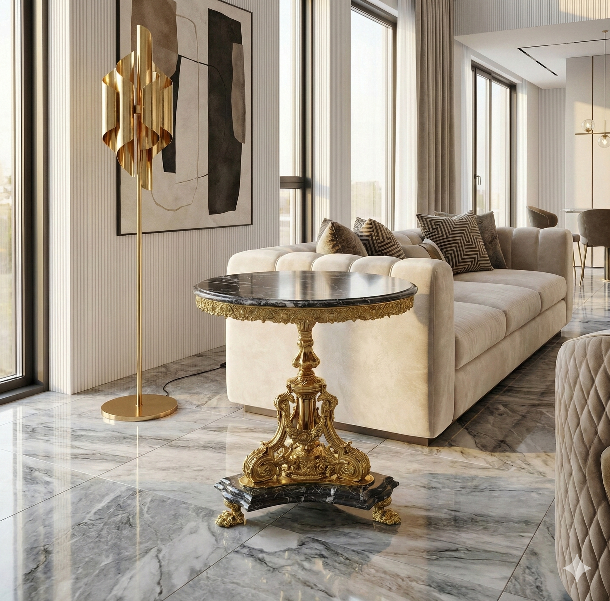 Tisch Beistelltisch Barockstil Ø 0,81 m - immagine 2