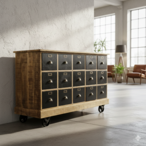 16941 Apothekerschrank Teakholz 1,40 m