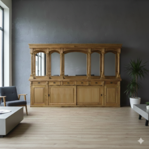 16473a Englische Bar Rückwandbuffet Teakholz 3,60 m