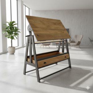 Zeichentisch Schreibtisch Teakholz 1,73 m