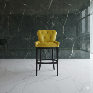 Chesterfield Barhocker Barsessel Leder Gelb