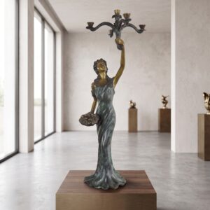 Kerzenständer Frau Bronze 1,06 m