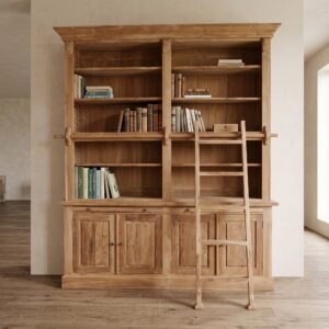 Bibliotheksschrank Schrank 2,05 m Teakholz