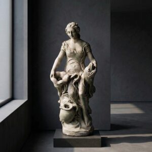 Wasserspeier Beton Frau mit Fisch 1,00 m