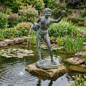 Wasserspeier Skulptur Bronze Junge 1,23 m