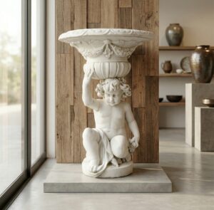 Dekoration Beton Putte mit Schale 0,87 m