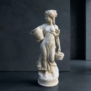 Wasserspeier Beton Frau mit Körben 1,38 m