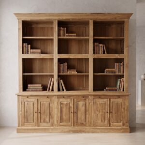 Bibliotheksschrank Wandregal 2,40 m Teakholz
