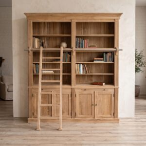 Bibliotheksschrank Schrank 2,42 m Teakholz