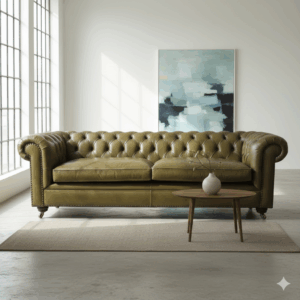 Chesterfield Sofa Couch Leder Lime 2.40 m