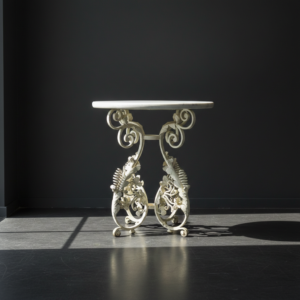 Gartentisch Tisch Altweiß Marmorplatte Ø 0,70 m