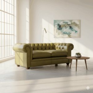 Chesterfield Sofa Couch Leder Lime 1,90 m