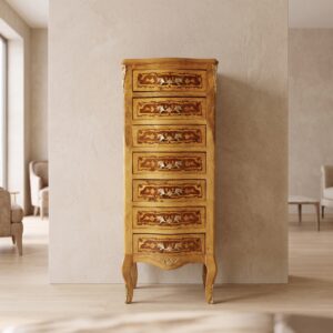 Kommode Hochkommode Barockstil Nussbaum 0,46 m
