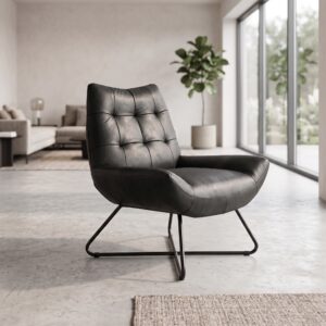 Sessel Leder Anthrazit