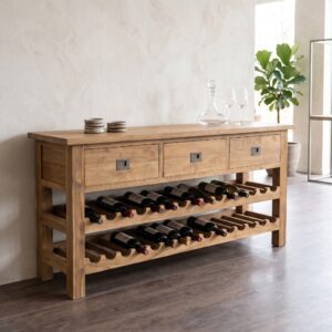 Weinschrank Weinregal Flaschenregal Teakholz 1,70 m