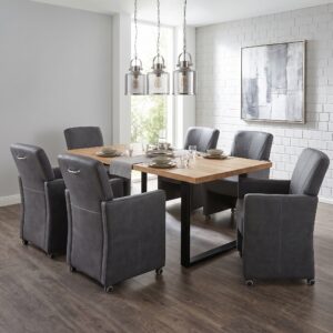 Stuhl / Sessel auf Rollen Grau Setpreis