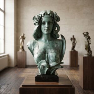 Skulptur Dekoration Büste Frau Bronze 0,45 m