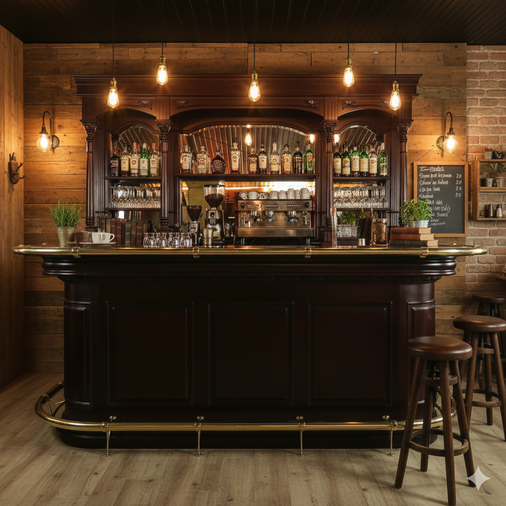 Englische Bar Theke Mahagoni 2,40 m - immagine 2