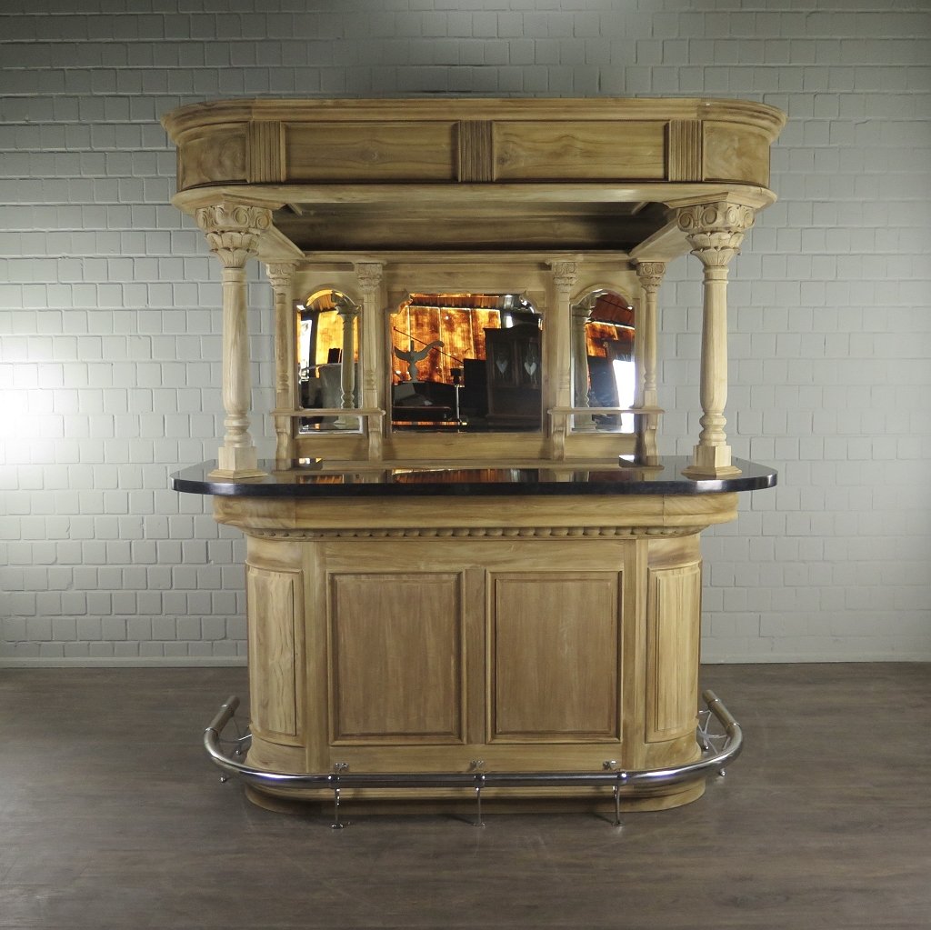 Hausbar Theke Teakholz 2,06 m - immagine 3