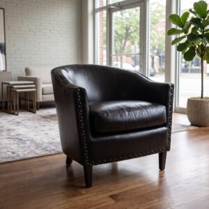 Loungesessel Sessel Leder Schwarz