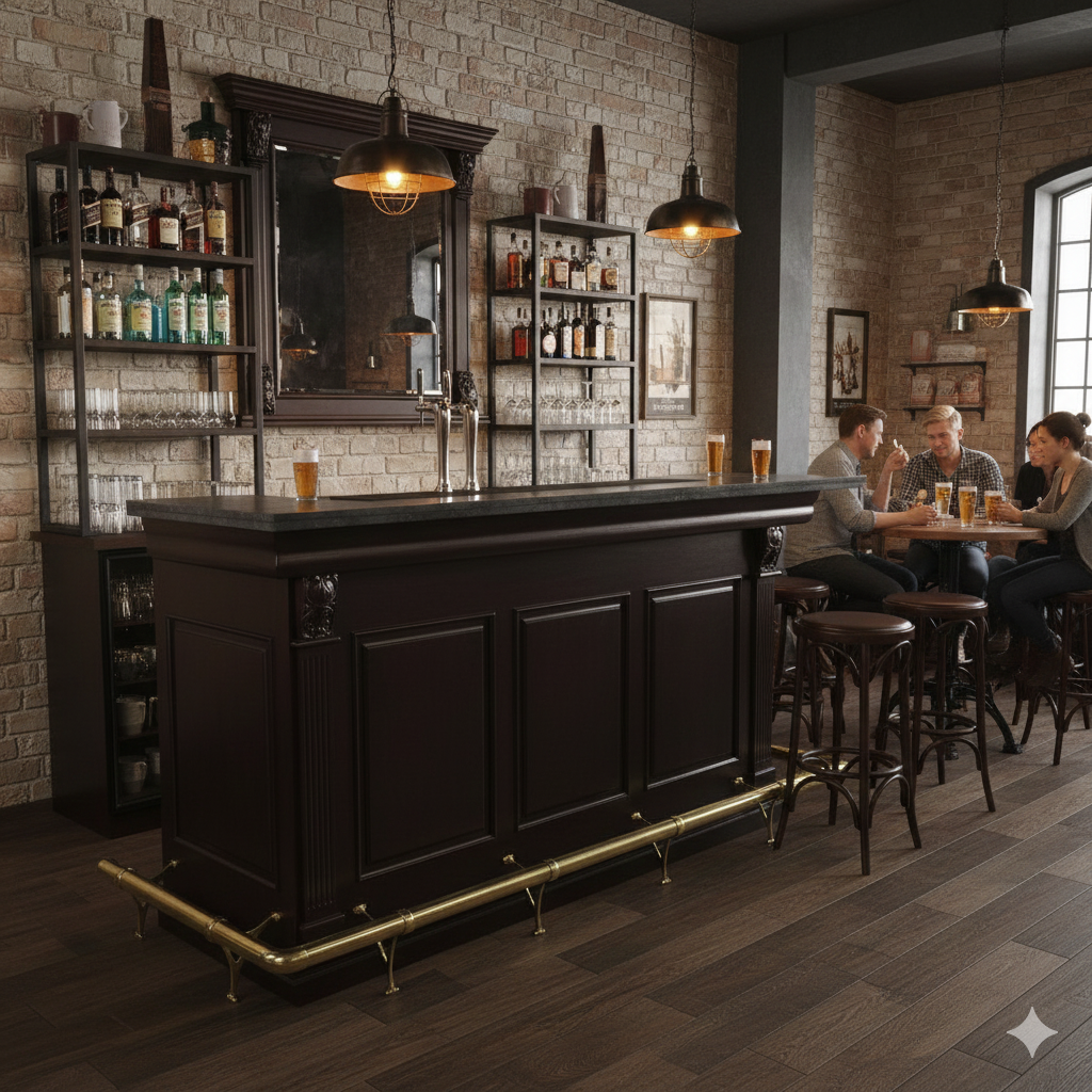 Empire Bar Theke Tresen Mahagoni 2,32 m - immagine 2