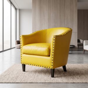 Loungesessel Sessel Leder Gelb