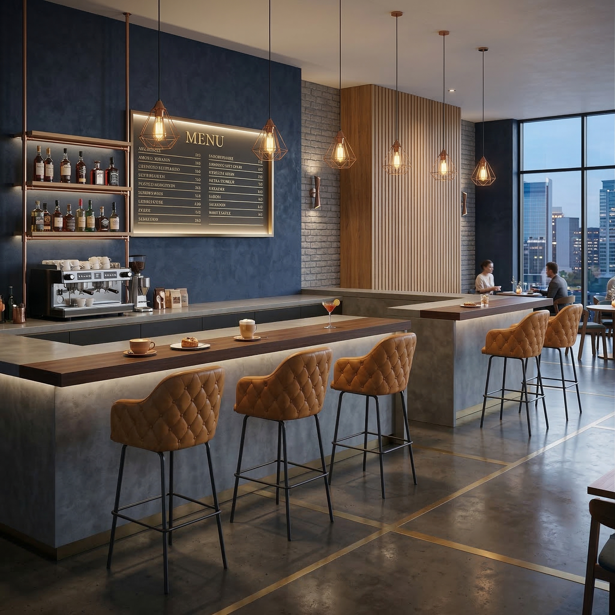 Barhocker Barstuhl Camel Leder - immagine 2