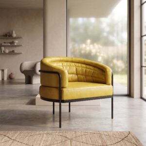 Loungesessel Sessel Leder Gelb