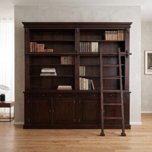 Bibliotheksschrank Schrank Mahagoni 2,40 m