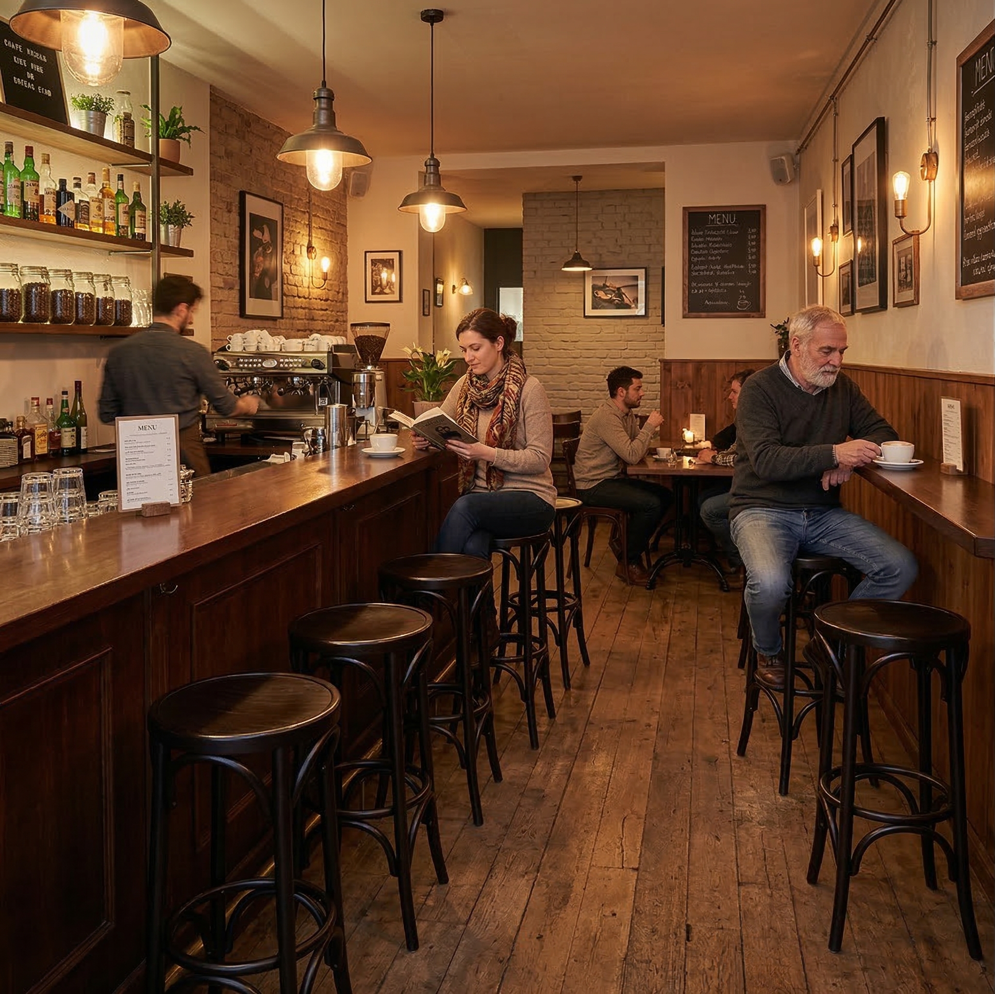 Barhocker Massivholz Braun - immagine 2