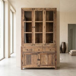Vitrine Bücherschrank Teakholz 1,30 m