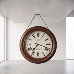 Bahnhofsuhr Wanduhr Mahagoni Ø 0,54 m