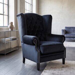 Sessel Ohrenbackensessel Nachtblau