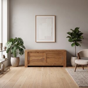 TV-Möbel Lowboard Sideboard Teakholz 1,35 m