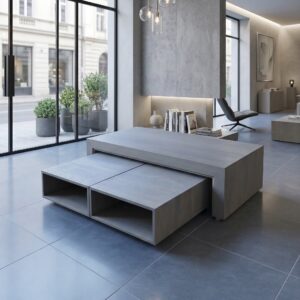 Couchtisch inkl. 2 ausziehbaren Tischen Eiche 1,40 m x 0,70 m