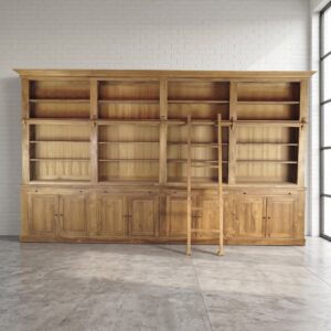 Bibliotheksschrank Bücherschrank Schrank 4,11 m Teakholz