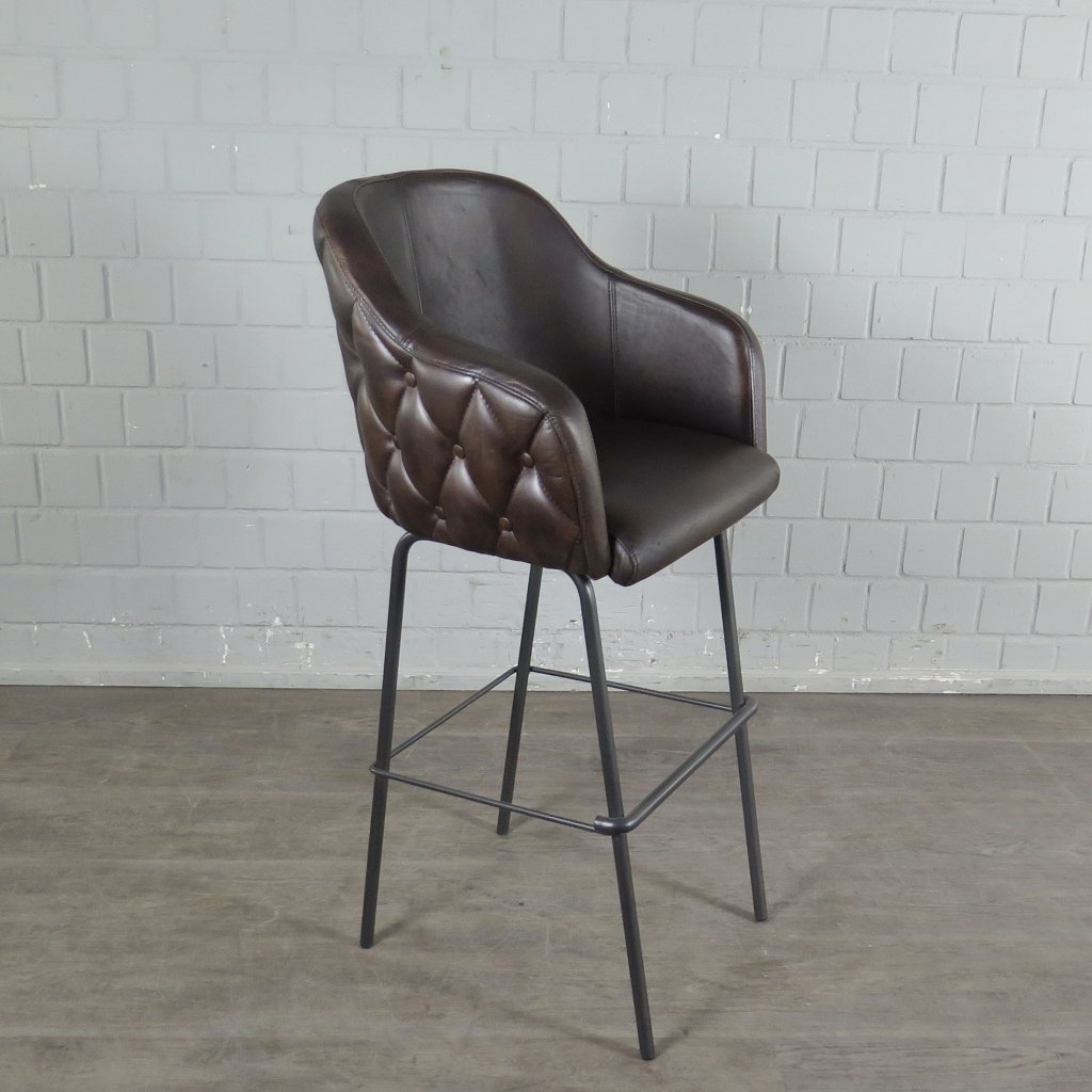 Barhocker Barstuhl Braun Leder - immagine 4