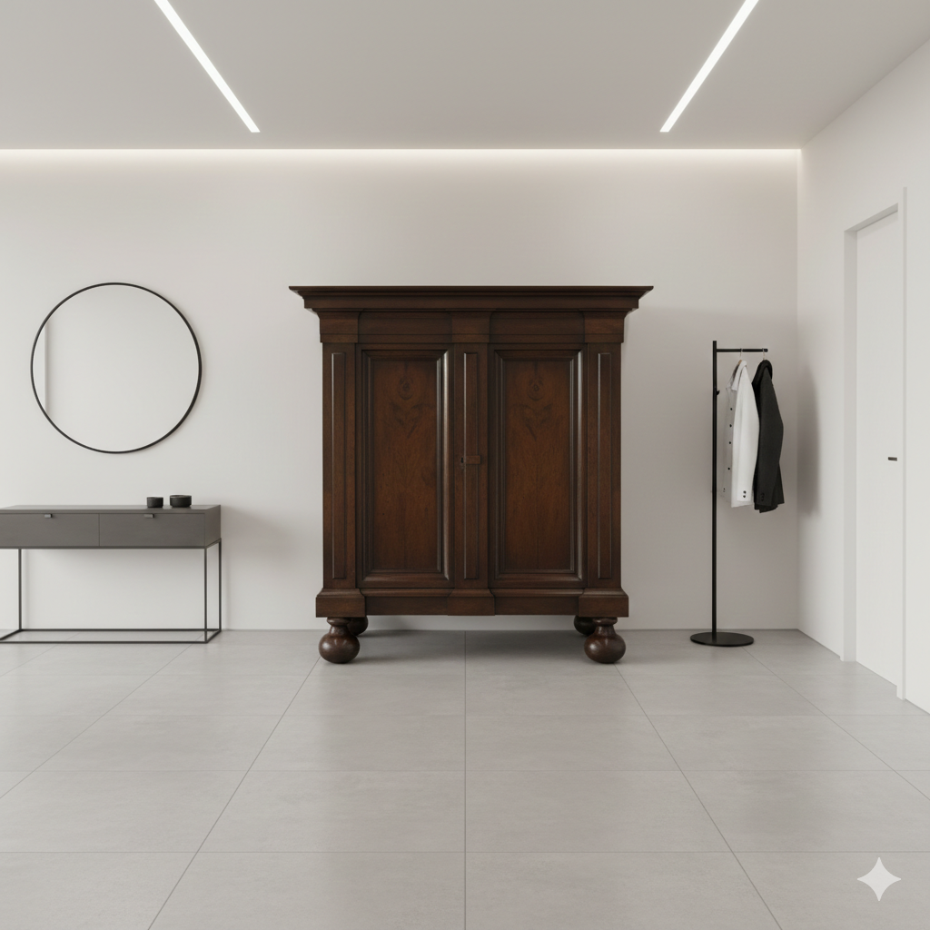 Kleiderschrank Schrank Barock 1780 Nussbaum - immagine 2