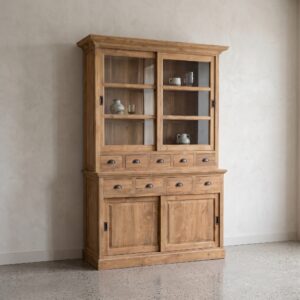 Vitrine Bücherschrank Teakholz 1,44 m