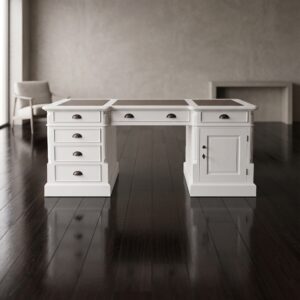 Schreibtisch Teakholz Weiß 1,80 m