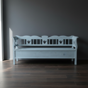 Truhenbank Küchenbank Hellblau 2,07 m Kiefer