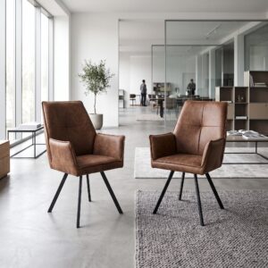 Retro Design Stuhl Esszimmerstuhl Cognac Setpreis