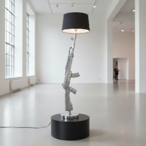 Stehlampe Tischlampe AK-47 Gewehr Lampe Chrom