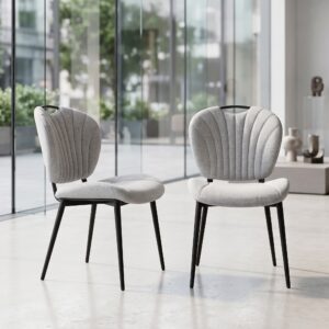Retro Design Stuhl Esszimmerstuhl Hellgrau Setpreis