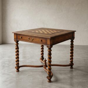 Spieltisch Schach Dame Backgammon 0,87 m Nussbaum