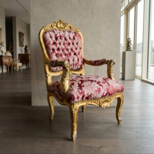 Barockstuhl Stuhl Barockstil Rot-Gold