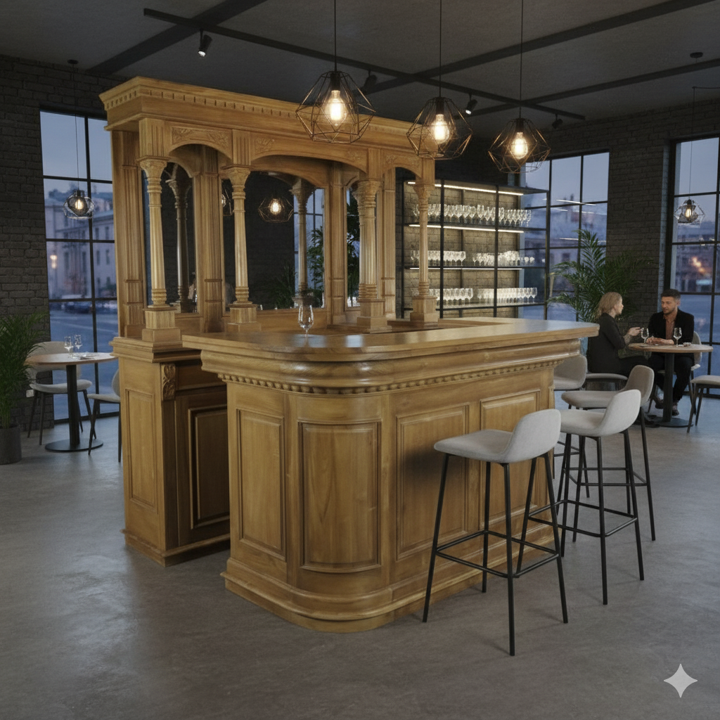 Englische Bar Theke Teakholz 2,00 m - immagine 2