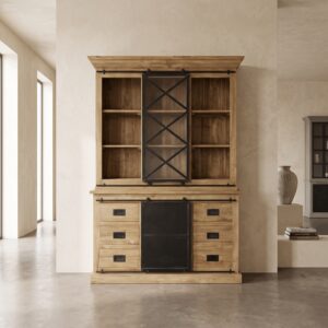 Vitrine Bücherschrank Teakholz 1,53 m