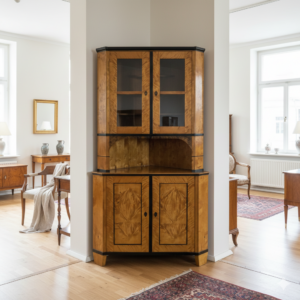 Eckschrank Eckvitrine Biedermeier 1830 Birke