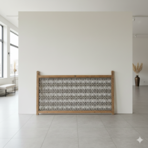 Balustrade 1,68 m Antik 1900 Teakholz Schmiedeeisen